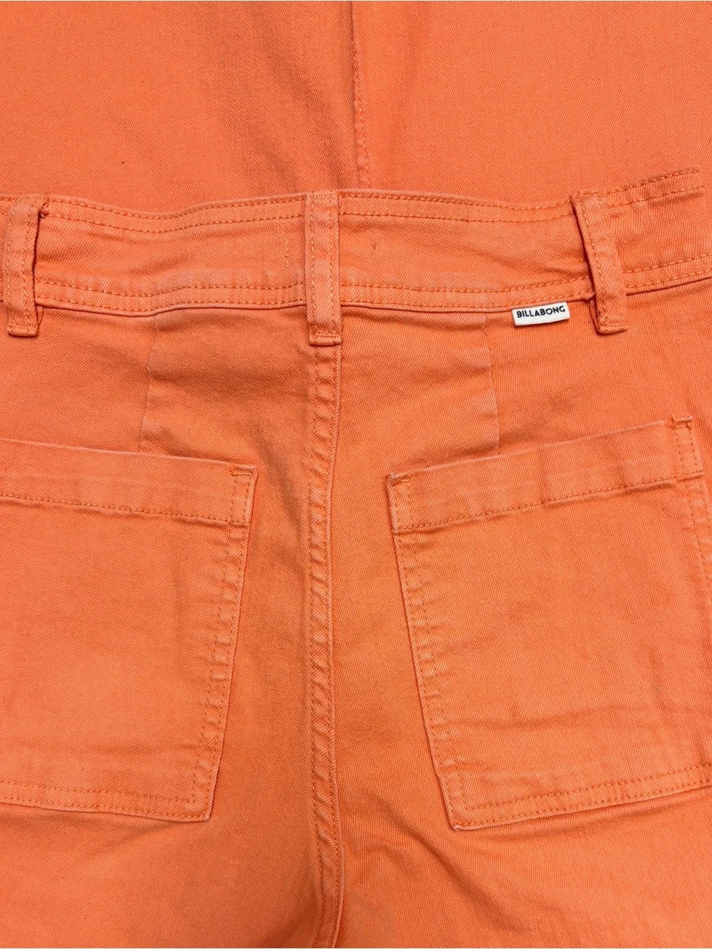 Billabong Coral Orange Cropped Wide Leg Jeans Size 25 | High Rise Raw Hem Pants - Picture 5 of 8